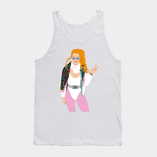 redhead ski girl vintage ski suit sunglasses skiing 80's Tank Top